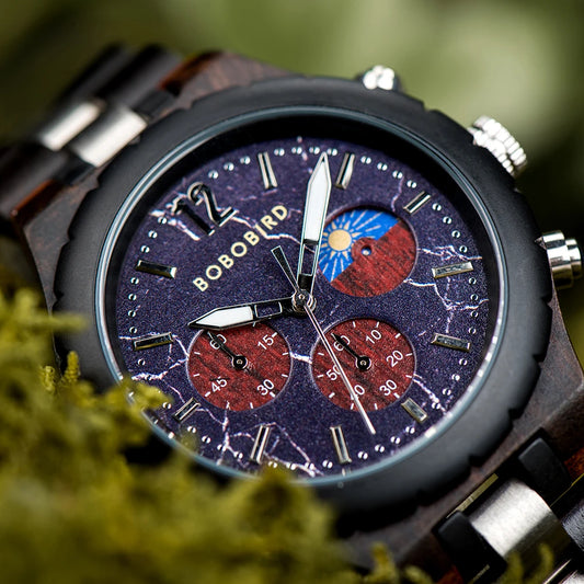 Diomedes Wooden Watch – Luxury Chronograph, Military Quartz Precision