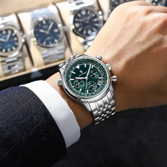 Kronos Luxus Uhr Edelstahl für Herren Wasserdicht