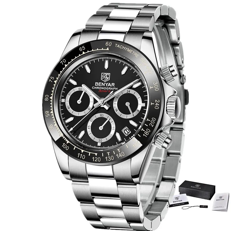 Augustus Chrono Watch – Luxury Steel, Waterproof & Precision Quartz