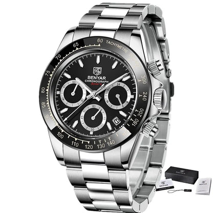Augustus Chrono Watch – Luxury Steel, Waterproof & Precision Quartz