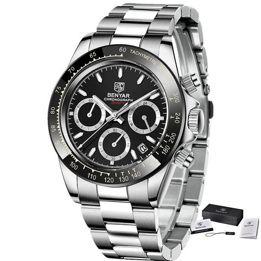 Augustus Chrono Watch – Luxury Steel, Waterproof & Precision Quartz