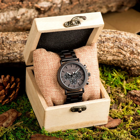 Tiberius Holz Stil Herren Uhr