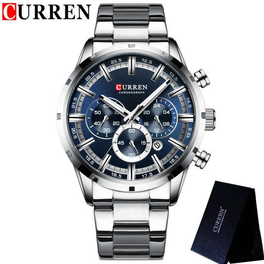 Brutus Chrono Watch – Military Sport, Waterproof & Blue Steel Design
