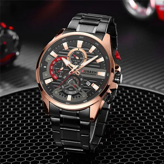 Quintus Chrono Watch – Military Sport, Waterproof & Classic Steel Design
