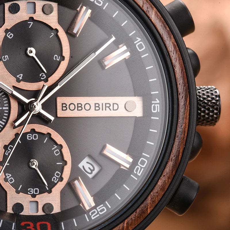 Cadmus Wooden Watch – Luxury Chronograph, Military Style & Wooden Box