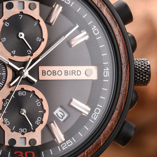 Cadmus Wooden Watch – Luxury Chronograph, Military Style & Wooden Box