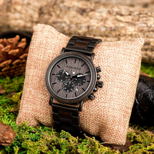 Tiberius Holz Stil Herren Uhr