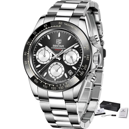 Augustus Chrono Watch – Luxury Steel, Waterproof & Precision Quartz