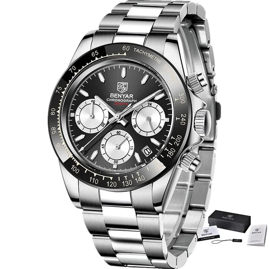 Augustus Chrono Watch – Luxury Steel, Waterproof & Precision Quartz