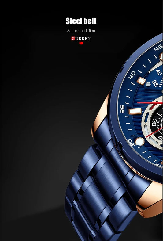 Hadrian Chrono Watch – Military Sport, Waterproof & Stainless Steel Elegance