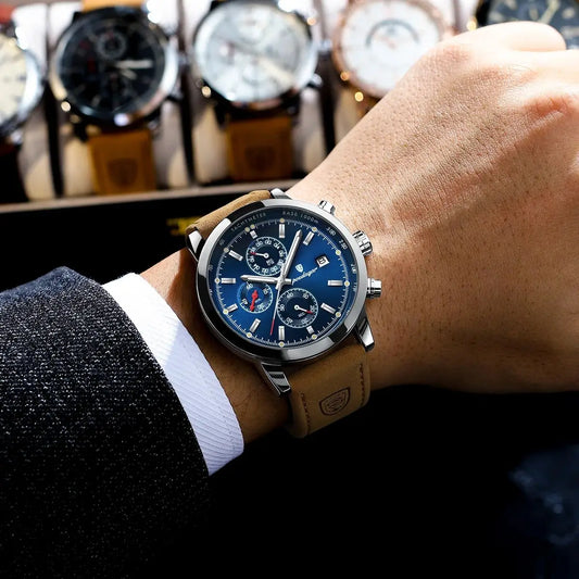 Scipio Chrono Watch – Luxury, Waterproof, Luminous & Leather Date Design