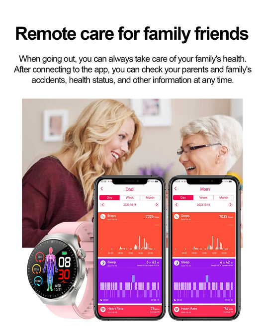 SmartWatch Genny - 2024 Gesundheits-Smartwatch | EKG, Blutzucker, Herzfrequenz, Blutdruck