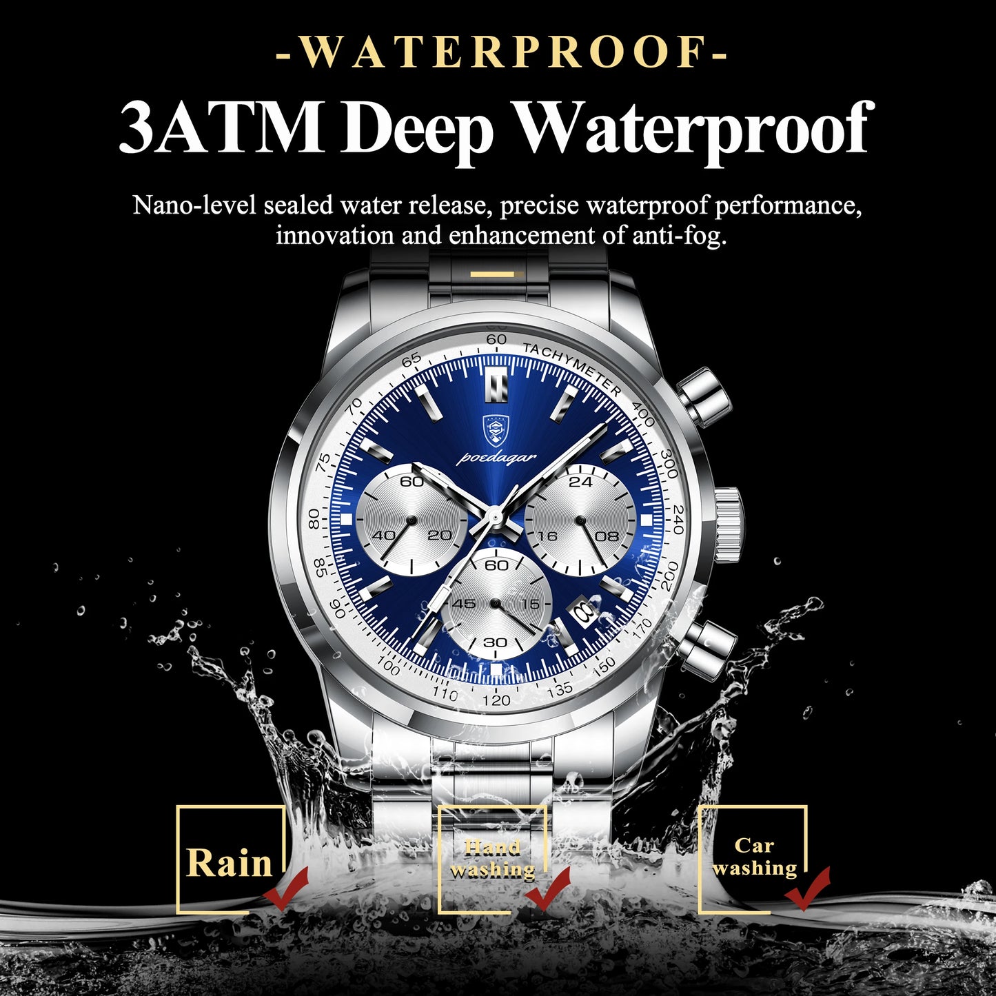 Atlas Luxury Herren Uhr Chronograph