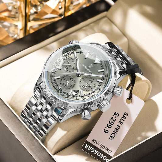 Kronos Luxus Uhr Edelstahl für Herren Wasserdicht