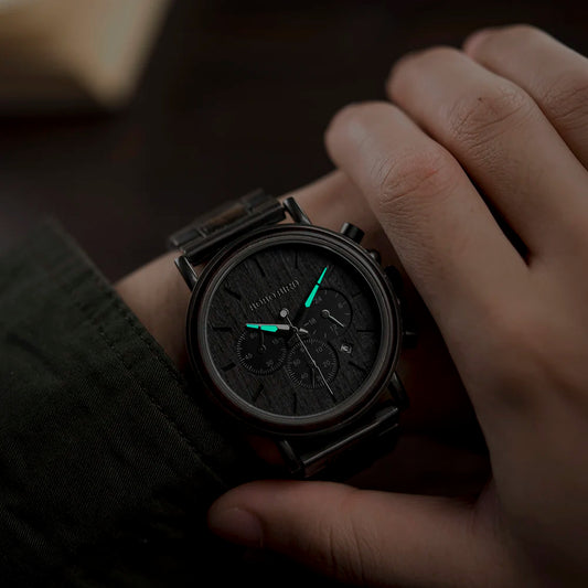 Tiberius Holz Stil Herren Uhr