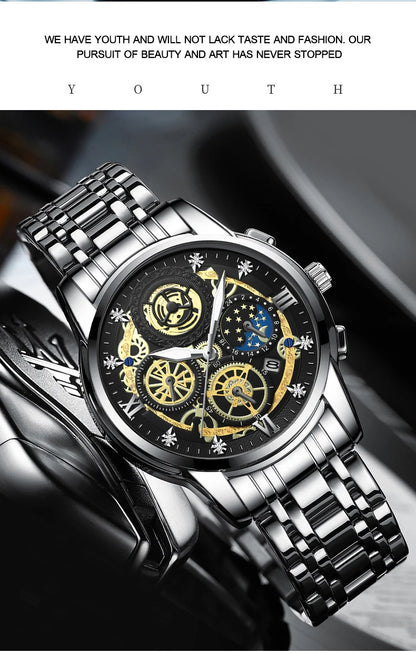 Seneca Quartz Watch – Stainless Steel, Luminous Dial & Waterproof Elegance