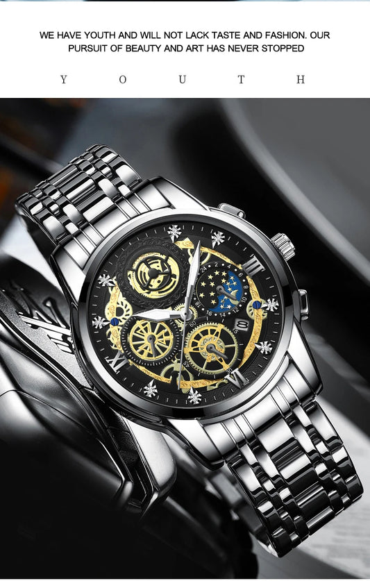 Seneca Quartz Watch – Stainless Steel, Luminous Dial & Waterproof Elegance