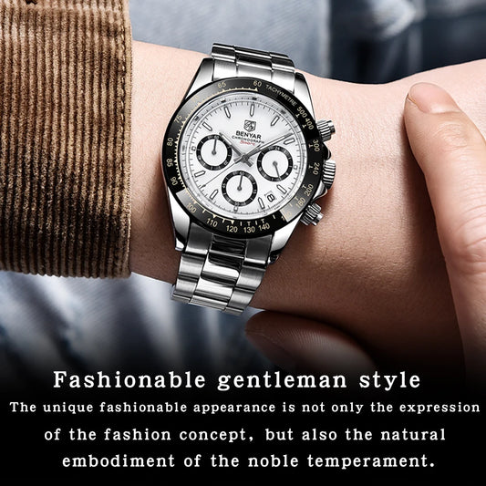 Augustus Chrono Watch – Luxury Steel, Waterproof & Precision Quartz