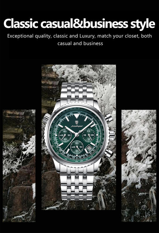 Kronos Luxus Uhr Edelstahl für Herren Wasserdicht