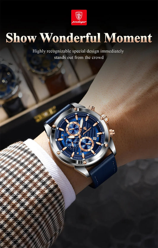 Maximus Sport Watch – Military Style, Waterproof, Luminous & Leather Quartz Chrono