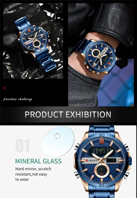 Trajan Chrono Watch – Luxury Military Sport, Silver Steel & Quartz Precision
