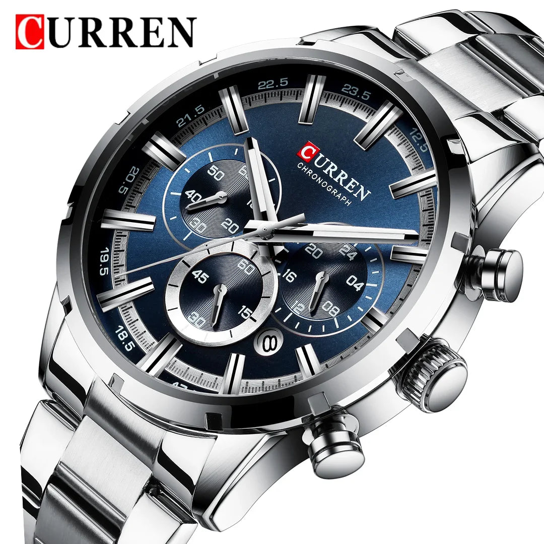 Brutus Chrono Watch – Military Sport, Waterproof & Blue Steel Design