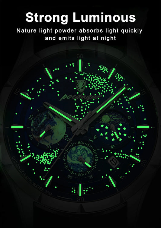 Trajan Chrono Watch – Luxury, Waterproof, Luminous & Date Display Steel