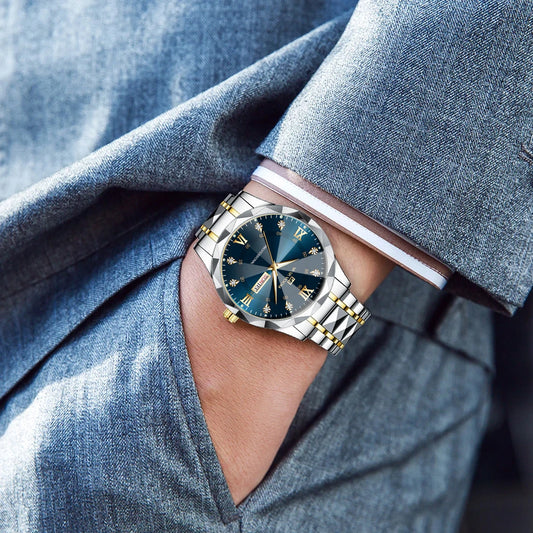 Julius Caesar Diamond Watch – 41MM Luxury, Night Glow & Dual Calendar
