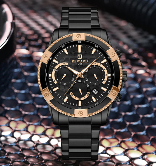 Socrates Edelstahl Herren Luxus Uhr