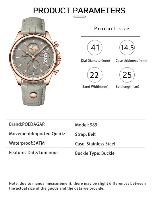 Valerius Leder Chronograph Uhr