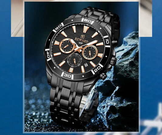 Solon VIP Business Edelstahl Herren Uhr Wasserdicht