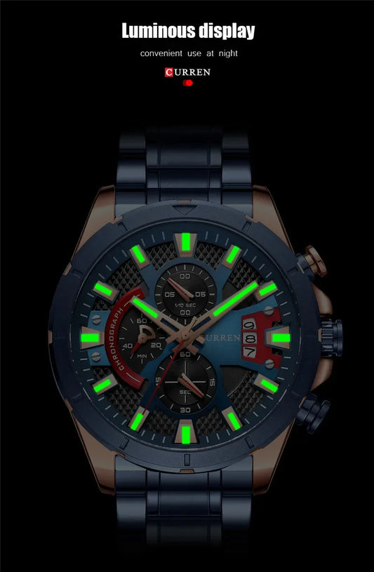 Hadrian Chrono Watch – Military Sport, Waterproof & Stainless Steel Elegance
