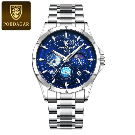 Trajan Chrono Watch – Luxury, Waterproof, Luminous & Date Display Steel