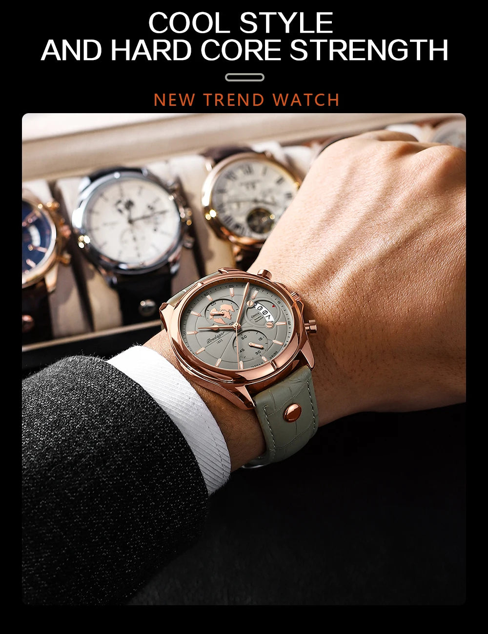 Valerius Leder Chronograph Uhr