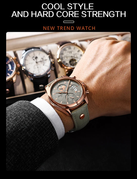 Valerius Leder Chronograph Uhr