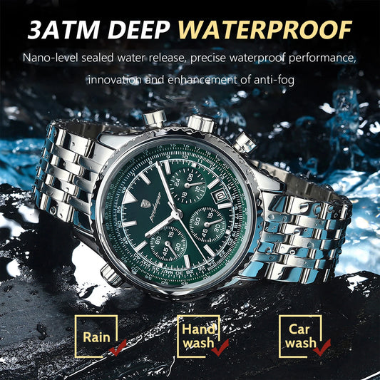 Kronos Luxus Uhr Edelstahl für Herren Wasserdicht