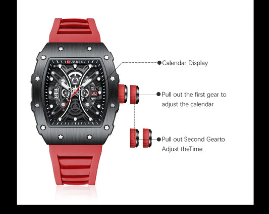 Euripides 3D Watch – Creative Design, Waterproof & Silicone Strap