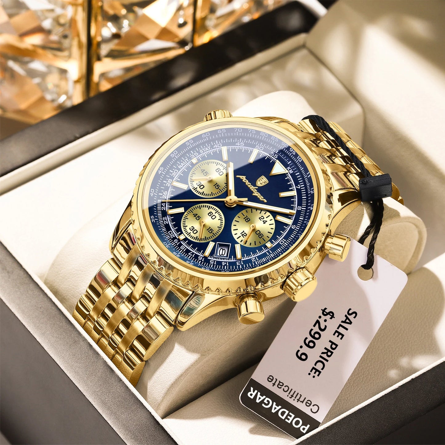 Kronos Luxus Uhr Edelstahl für Herren Wasserdicht