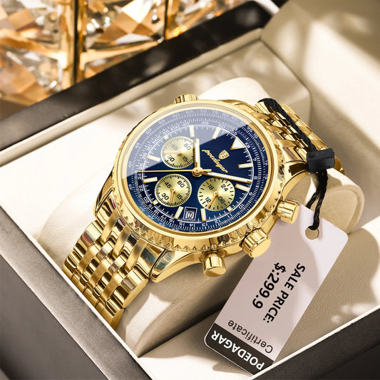 Kronos Luxus Uhr Edelstahl für Herren Wasserdicht