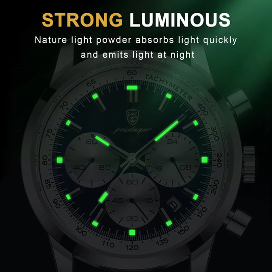 Leonidas Chrono Watch – Luxury, Waterproof, Luminous & Leather Quartz Design