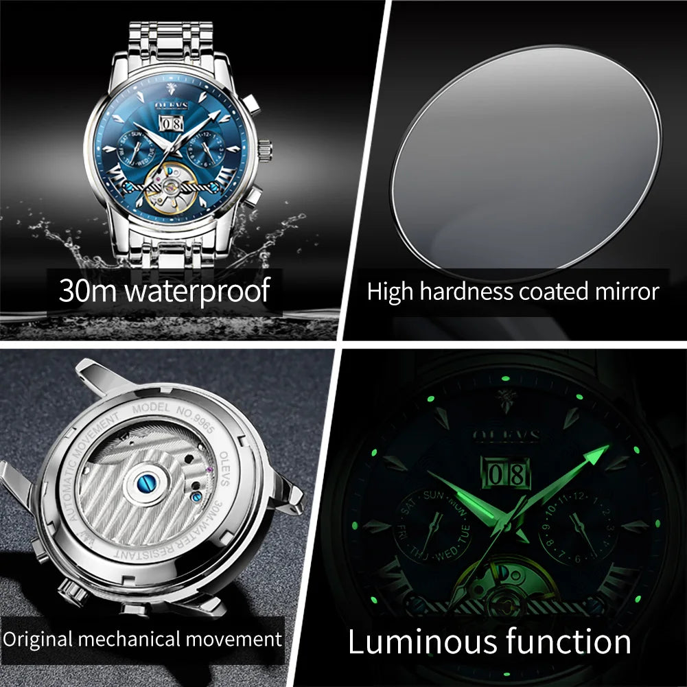 Ptolemy Mechanical Watch – Hollow Design, Moonphase & Luminous Precision
