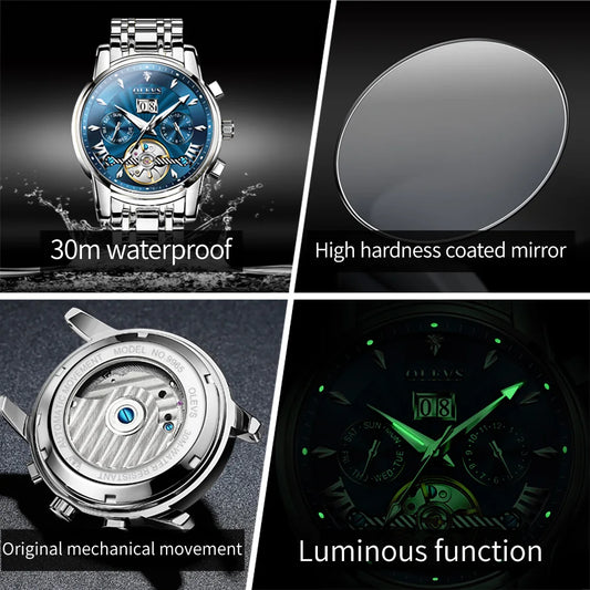 Ptolemy Mechanical Watch – Hollow Design, Moonphase & Luminous Precision