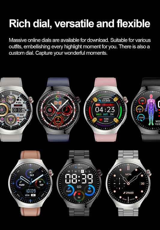 SmartWatch Genny - 2024 Gesundheits-Smartwatch | EKG, Blutzucker, Herzfrequenz, Blutdruck