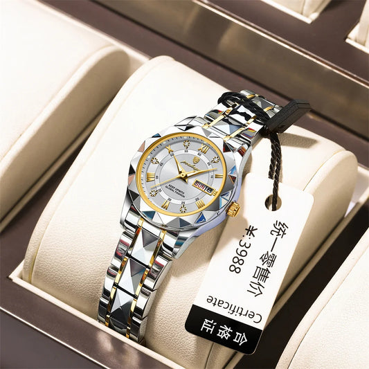Seneca Edelstahl Elegante Damen Uhr