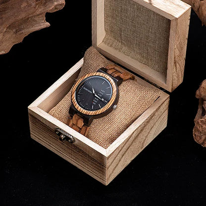 Orpheus Wooden Watch – Colorful Quartz, Week Date & Couple’s Gift