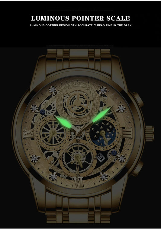 Seneca Quartz Watch – Stainless Steel, Luminous Dial & Waterproof Elegance