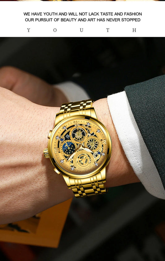 Seneca Quartz Watch – Stainless Steel, Luminous Dial & Waterproof Elegance