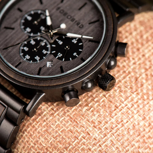 Tiberius Holz Stil Herren Uhr