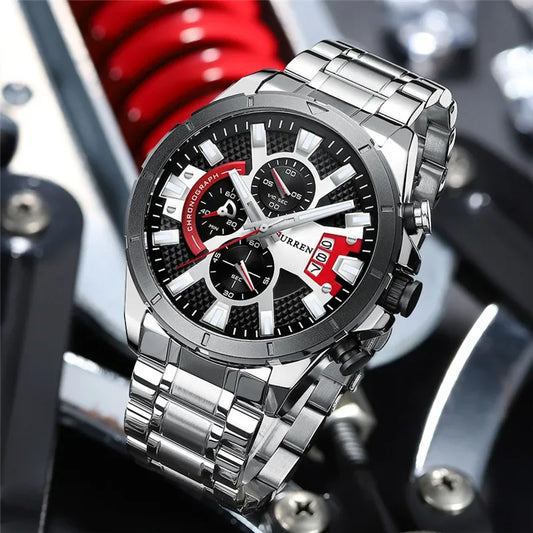 Hadrian Chrono Watch – Military Sport, Waterproof & Stainless Steel Elegance