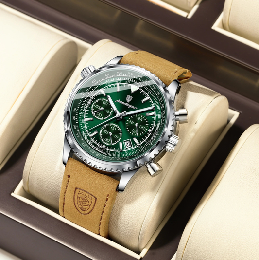 Charon Luxus Herren uhr  Wasserdicht Chronograph Leder